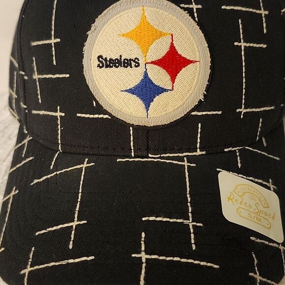 Reebok Retro Sport NFL Pittsburgh Steelers Stretchfit S/M Hat - New - Picture 2 of 11